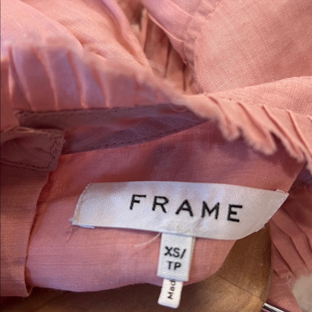 Frame Denim Blush‎ Ruffle Top Size XS - Picture 5 of 8